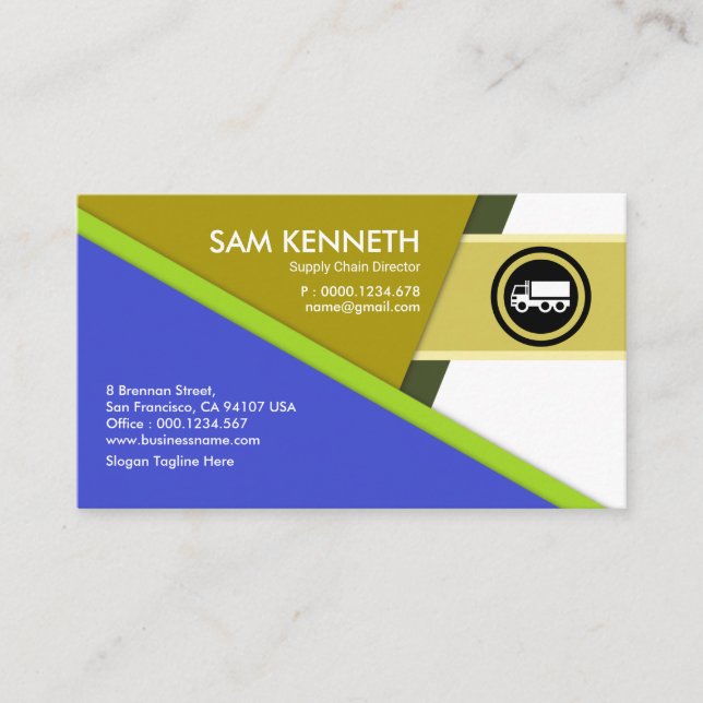 försörjningskedja för triangelbanor för Futuristis Visitkort (Framsida)