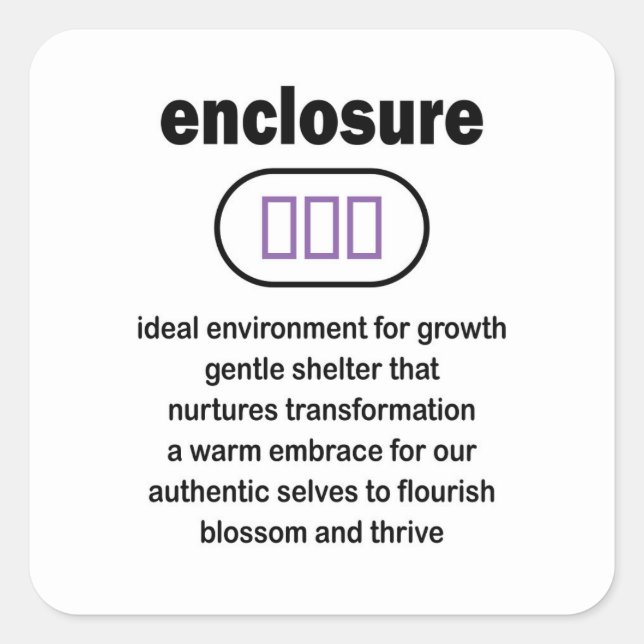 Försörjningsutrymme - djurutrymme fyrkantigt klistermärke (Framsida)
