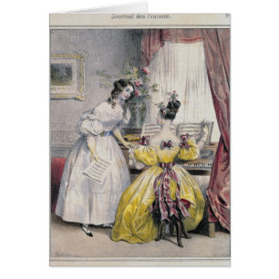 Förspel från "journaldes Femmes", 1830-48 Hälsningskort