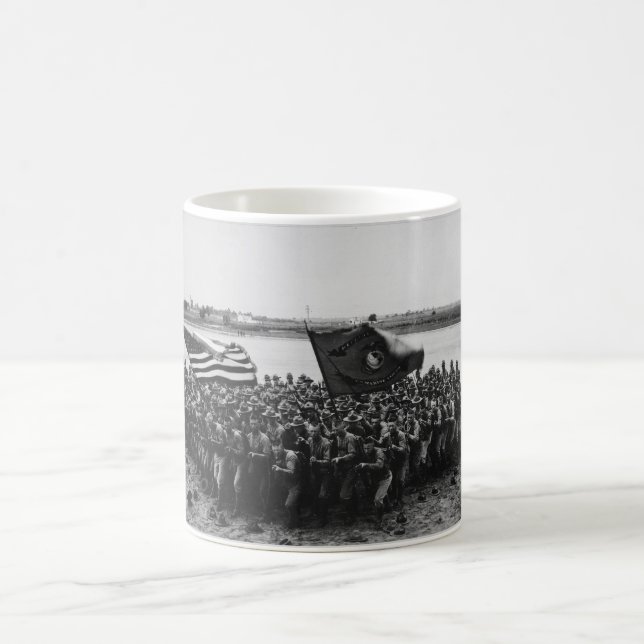 Först att slåss United States marinkorpraler 1918 Kaffemugg (Center)