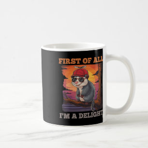 Först av allt i39m A Delight Retro Sunset Possum Kaffemugg