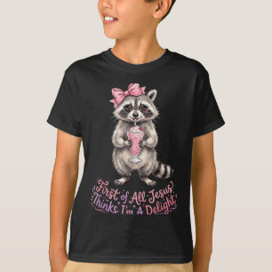 Först av Jesus tycker en förtjusande tvättbjörnsde T Shirt