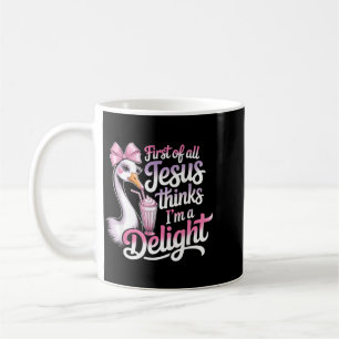 Först av Jesus tycker en förtjusning rolig gåsdesi Kaffemugg