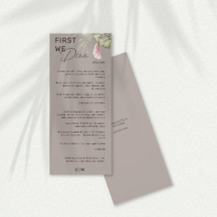 Först Dine Taupe Tropical Blommigt Bröllop Menu Meny
