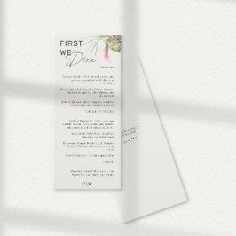 Först Dine Tropical Blommigt Bröllop Menu Meny