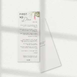 Först Dine Tropical Blommigt Bröllop Menu Meny