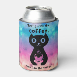 Först dricker jag kaffe och gör det här sak