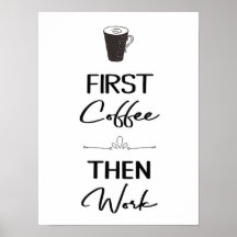 Först kaffe och sedan arbetstypografi, kontorskret