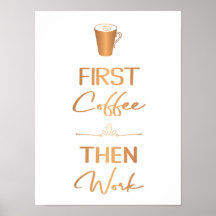 Först kaffe och sedan arbetstypografi, kontorskret