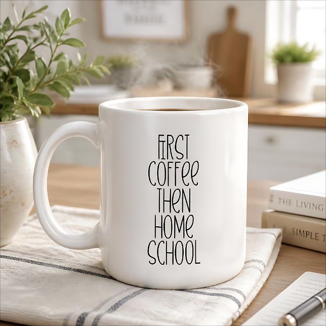 Först kaffe sen hemundervisning kaffemugg (Skapare uppladdad)