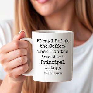 Först kaffe sen rektor-saker Roligt Kaffemugg