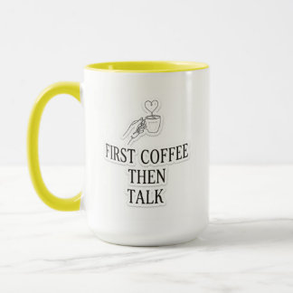 Först kaffe sen snack Rolig kaffefanatiker Tvåtons Mugg