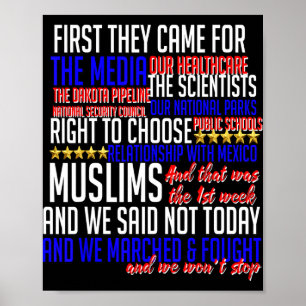 Först kom de till Shirt Science Civil Högers Res Poster