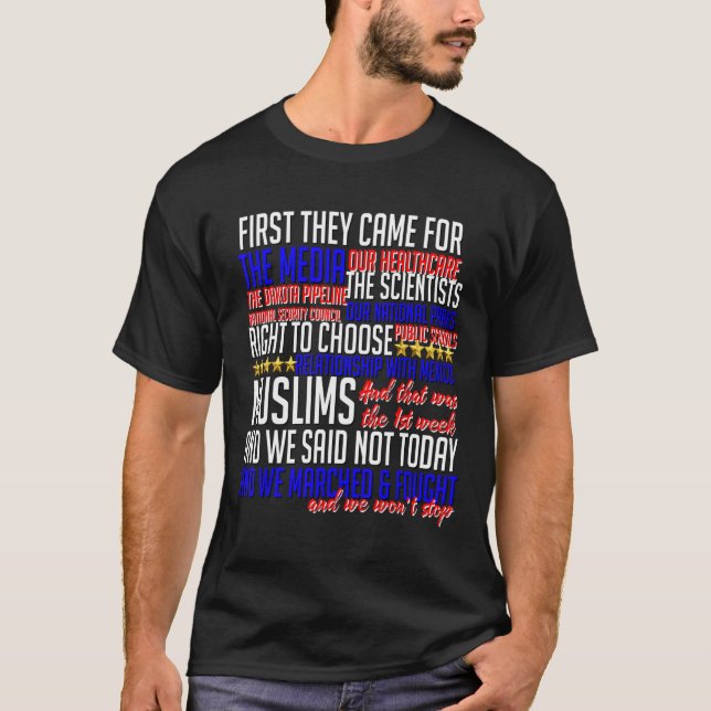 Först kom de till Shirt Science Civil Högers Res T Shirt (Framsida)