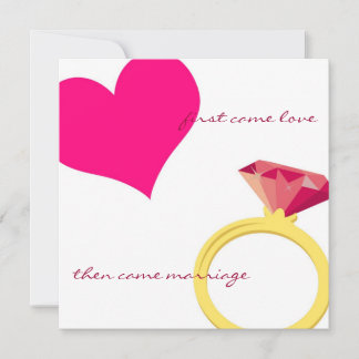 FÖRST KOM KÄRLEKEN - rosa inbjudan