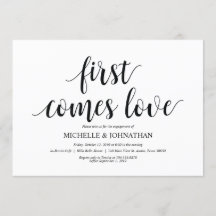 Först kommer kärlek, Förlovningsfest inbjudan