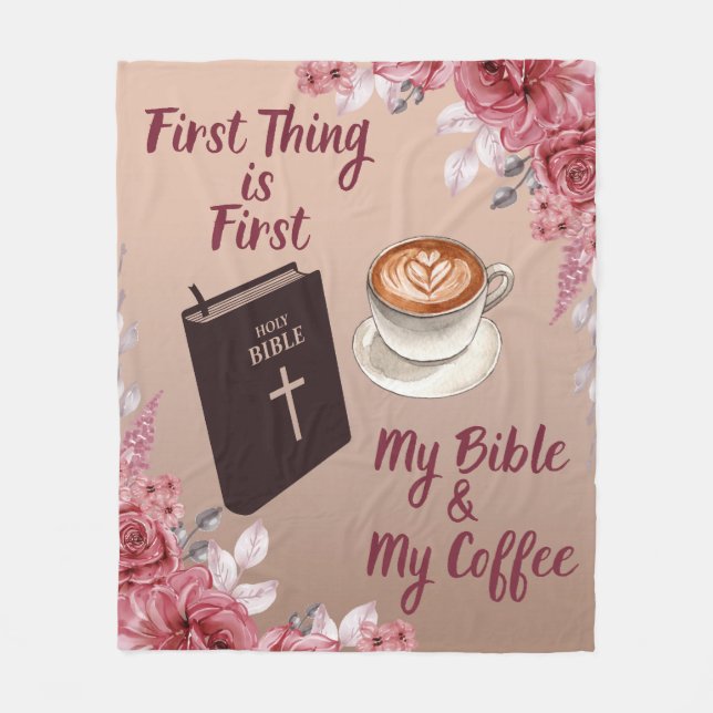 Först min bibel och min Coffee Fleece Blanket (Framsidan)