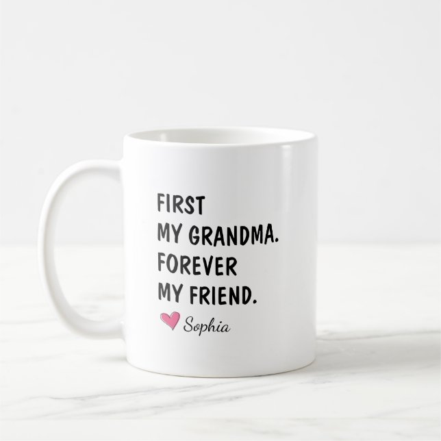 Först min mormor för alltid min vän kaffemugg (Vänster)