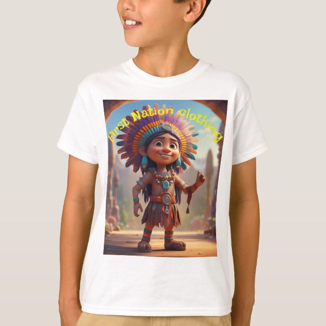 Först nation kläder barn indian t shirt (Framsida)