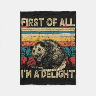 Först och främst en glad Sarcastic Arg Opossum Fleecefilt