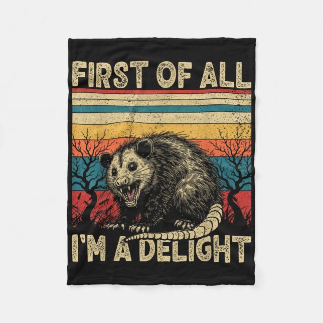 Först och främst en glad Sarcastic Arg Opossum Fleecefilt (Framsidan)