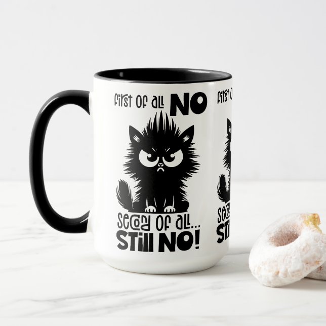 Först och främst, ingen rolig kattälskarepresent  mugg (Med munk)