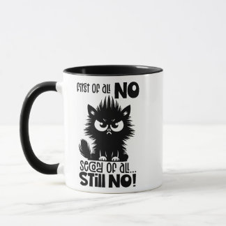 Först och främst, ingen rolig kattälskarepresent mugg