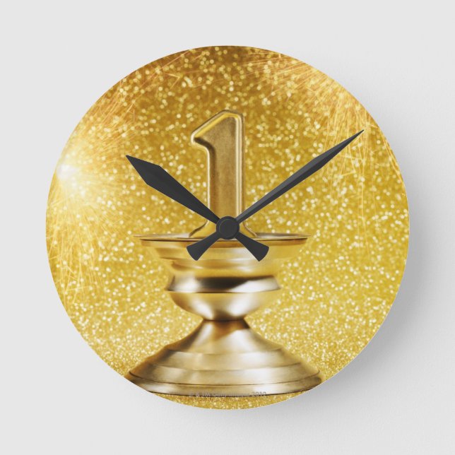 Först ställetrofé rund klocka (Framsida)