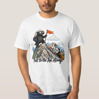 Först till toppen, alltid honungsgrävlingberget t shirt