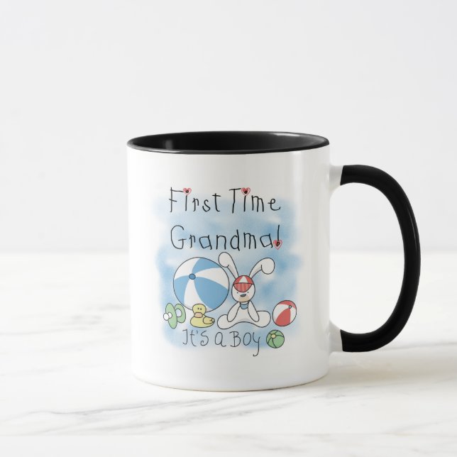 Först Time mormor av pojkeTshirts och gåvor Mugg (Höger)