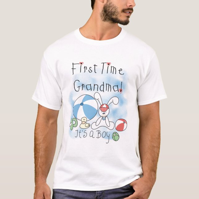 Först Time mormor av pojkeTshirts och gåvor Tee (Framsida)