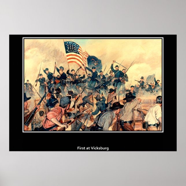 Först vid Vicksburg Amerikanska inbördeskriget Poster (Framsidan)