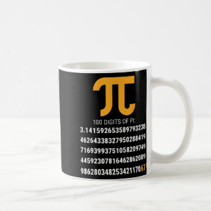 Första 100 siffror av Pi 67 nördarna geeks matemat Kaffemugg