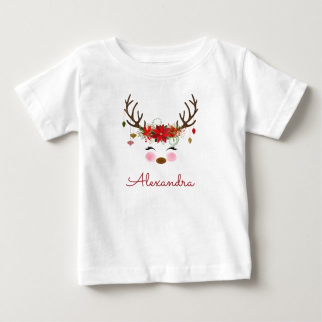 Första 1:a julens renmonogram t shirt (Framsida)