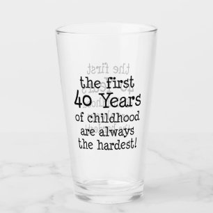 Första 40 år av barnsglas 40:e födelsedagspress glaskopp