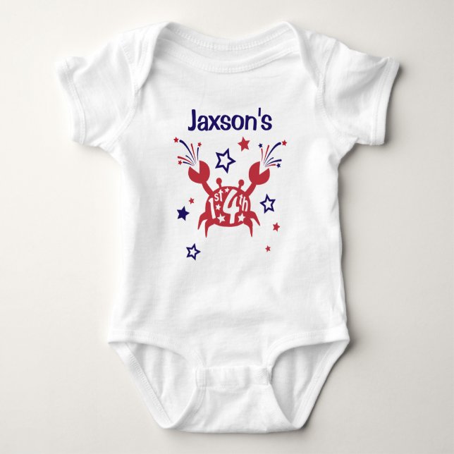 Första 4 juli Bodydräts Baby, 1:e Shirt T-shirt (Framsida)
