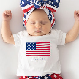Första 4 juli Stars och stripes amerikanska Flagga T Shirt