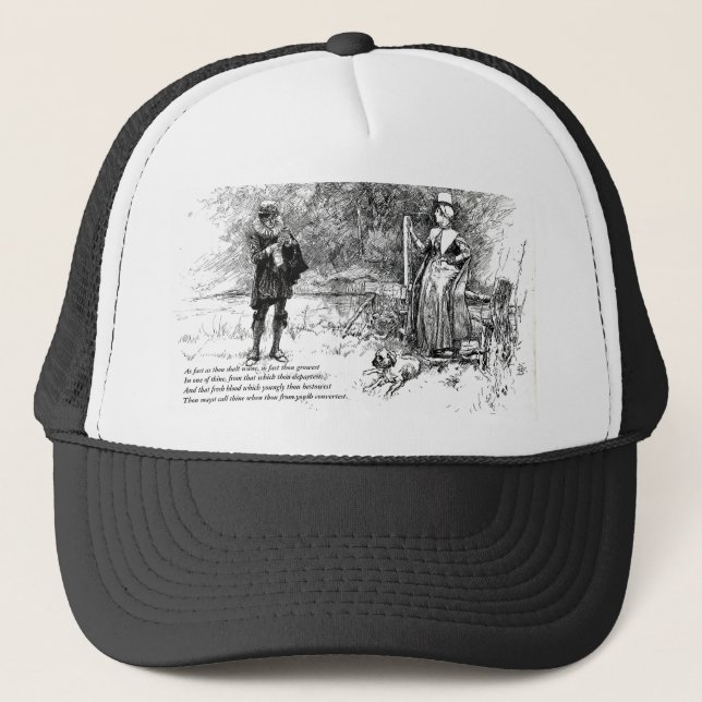 Första 4 linjer av sonetten nr. 11 av Shakespeare Keps (Framsida)