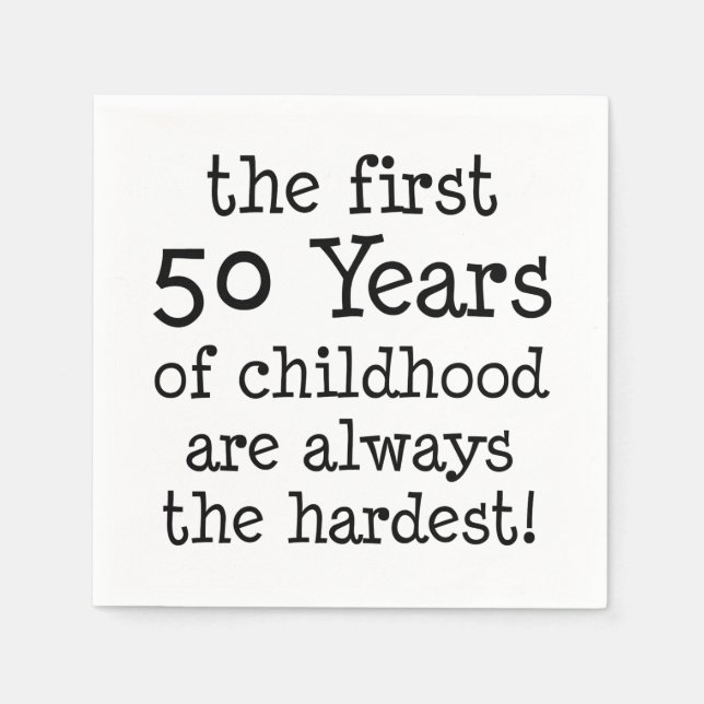 Första 50 år av barnblöjor pappersservett (Framsidan)