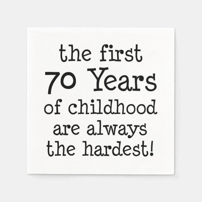 Första 70 år av barnblöjor pappersservett (Framsidan)