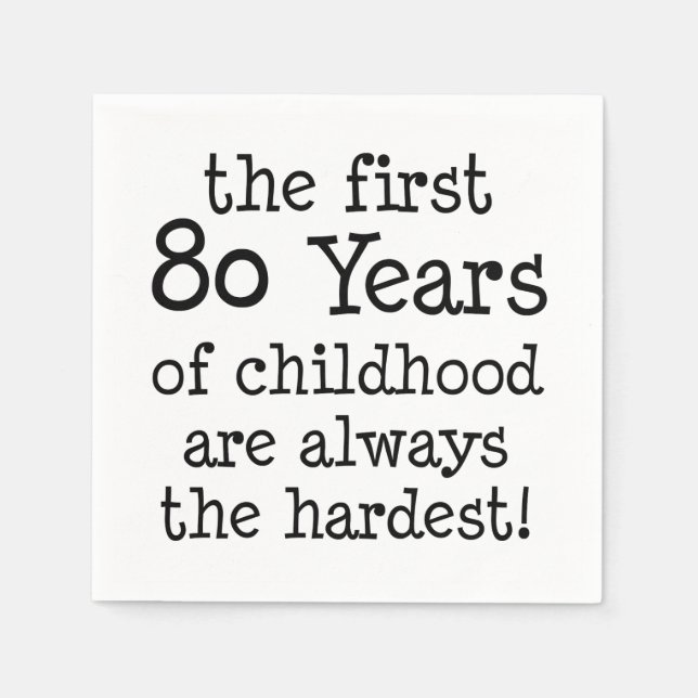 Första 80 år av barnblöjor pappersservett (Framsidan)