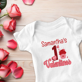 Första Alla hjärtans Cupkaka Red & Rosa Girl Girl T Shirt