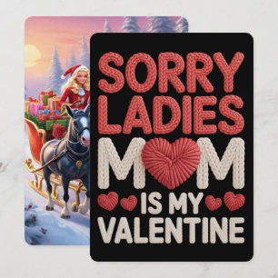 Första Alla hjärtans dag som mamma Faux Brodery Pl Julkort