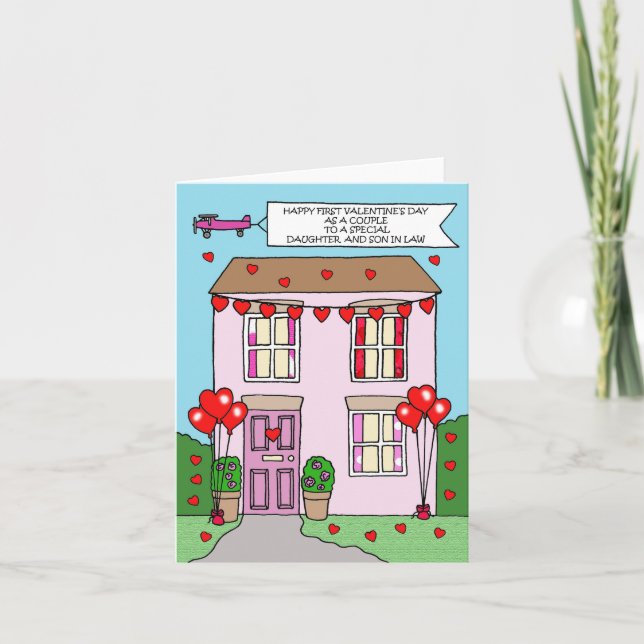 Första Alla hjärtans dag som nyfödda Kort (Framsida)