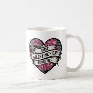 Första Alla hjärtans dag - tillsammans hjärtformad Kaffemugg