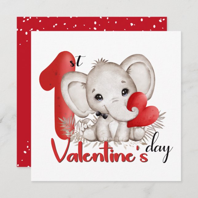 Första Alla hjärtans dagskort för ett pojke Kort (Fram/baksida)