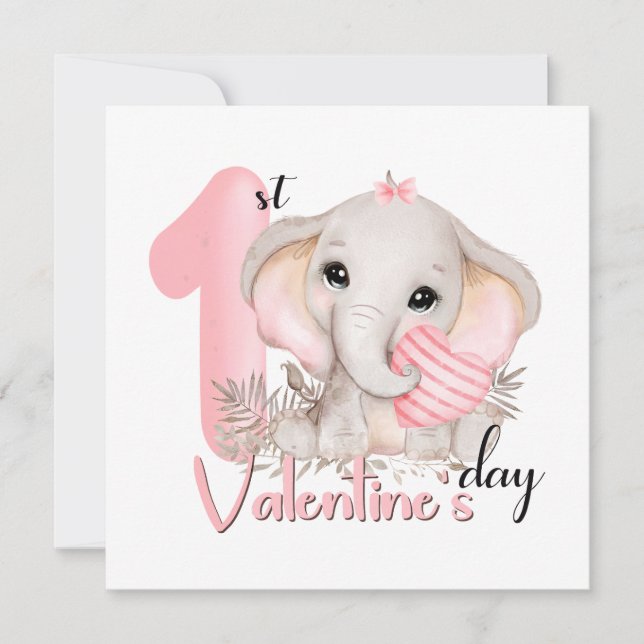 Första Alla hjärtans dagstidning rosa Valentineser Kort (Framsida)