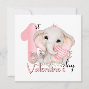 Första Alla hjärtans dagstidning rosa Valentineser Kort
