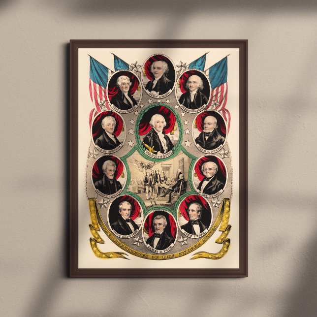 Första amerikanska presidenterna återställde 1844- poster (Skapare uppladdad)