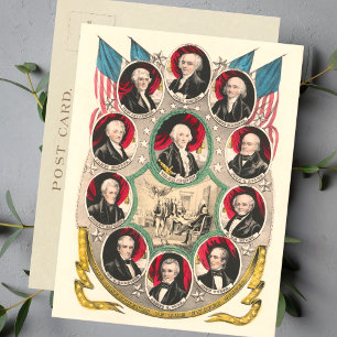 Första amerikanska presidenterna återställde 1844- vykort